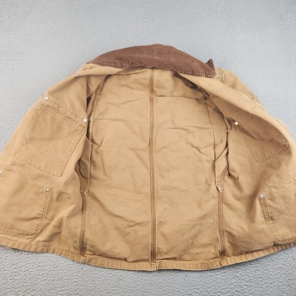 Vtg Carthartt Duck Chore Coat Jacket Unlined Blazer 80s Mens Small Workwear Barn - Picture 8 of 16